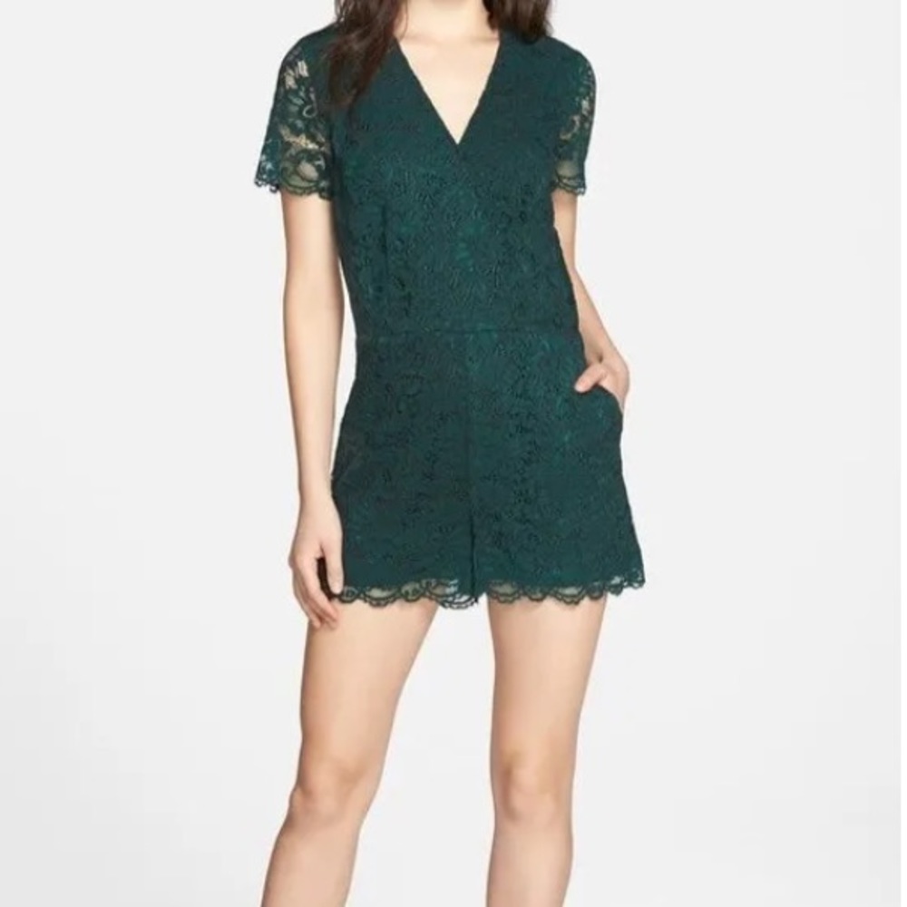 Chelsea28 Green Lace Romper